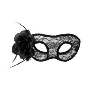 Škraboška černá s květinou Albi