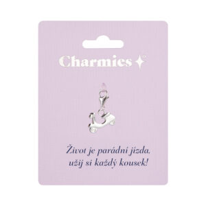 Stříbrný přívěsek motorky - Život je jízda Albi