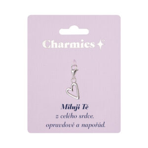 Stříbrný přívěsek srdce - Miluji Tě Albi