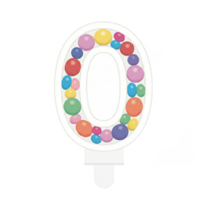 Svíčka dortová barevné lentilky číslo 0 Albi