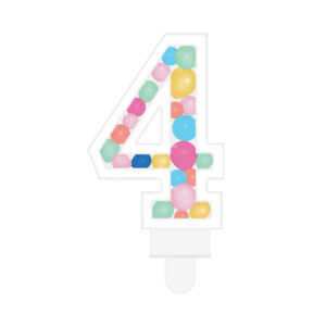 Svíčka dortová barevné lentilky číslo 4 Albi