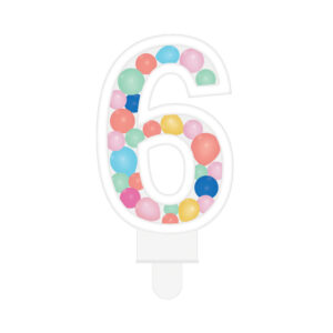 Svíčka dortová barevné lentilky číslo 6 Albi