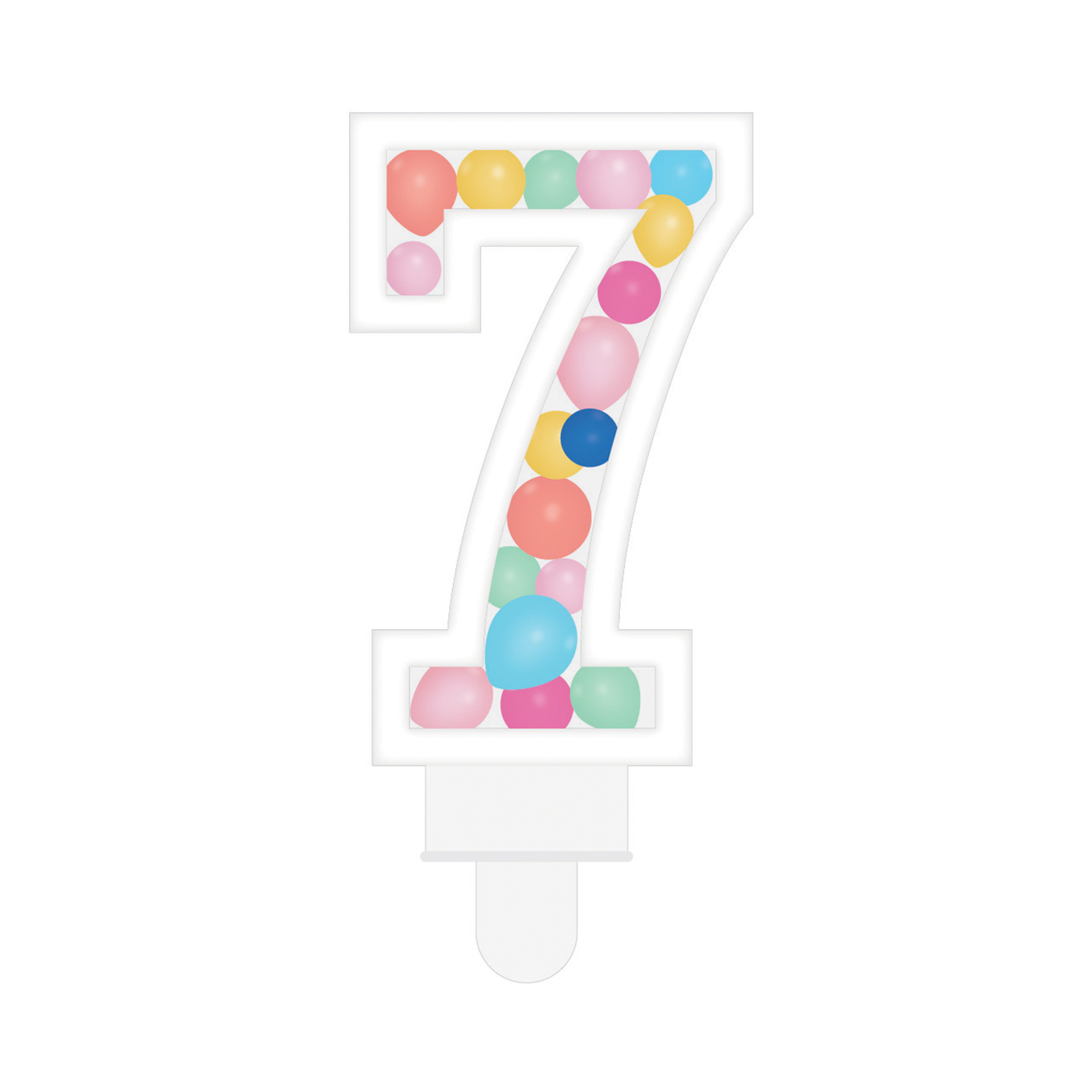 Svíčka dortová barevné lentilky číslo 7 Albi