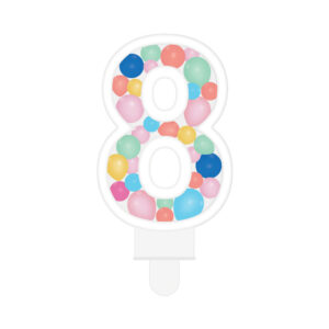 Svíčka dortová barevné lentilky číslo 8 Albi