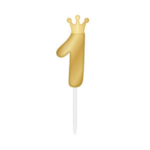 Svíčka dortová zlatá s korunkou číslo 1 Albi