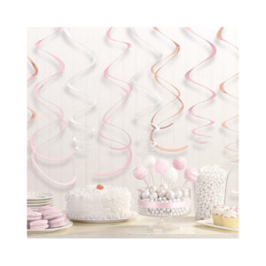 Závěsné spirály rose gold 12 ks Albi