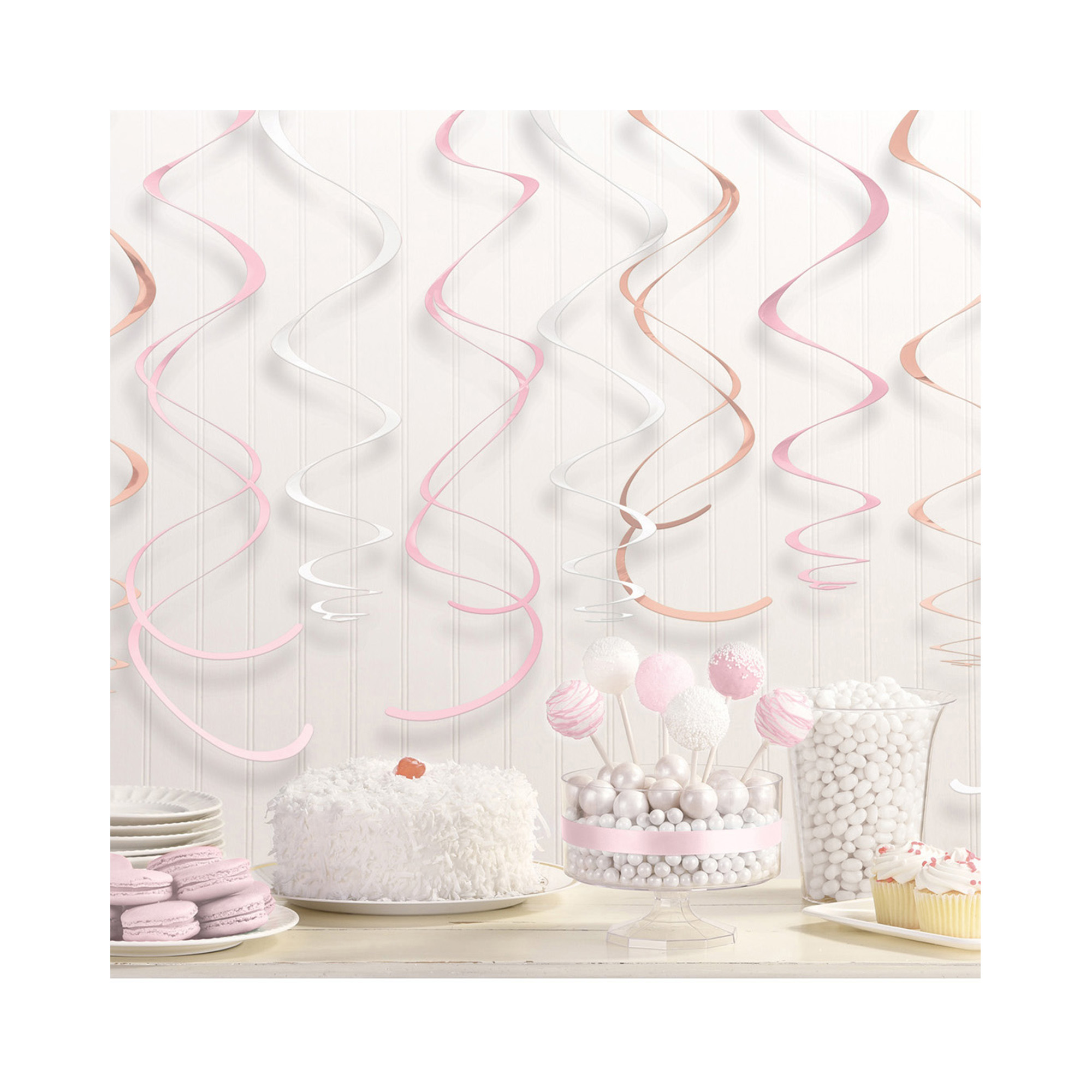 Závěsné spirály rose gold 12 ks Albi