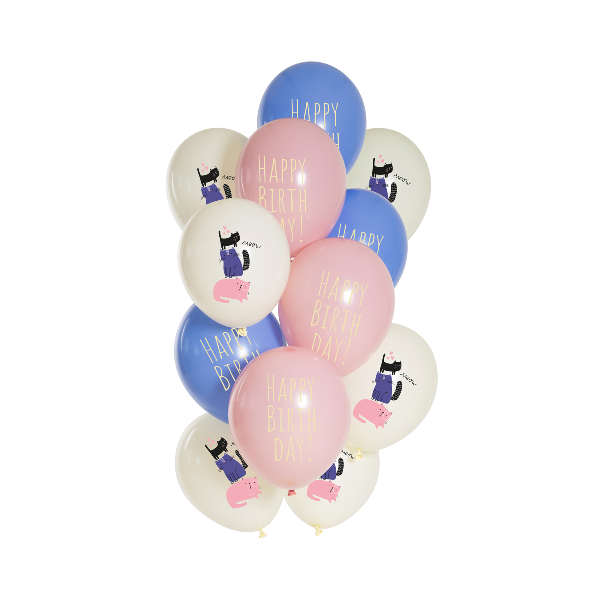 Balónky latexové Narozeniny Kočky 12 ks Albi
