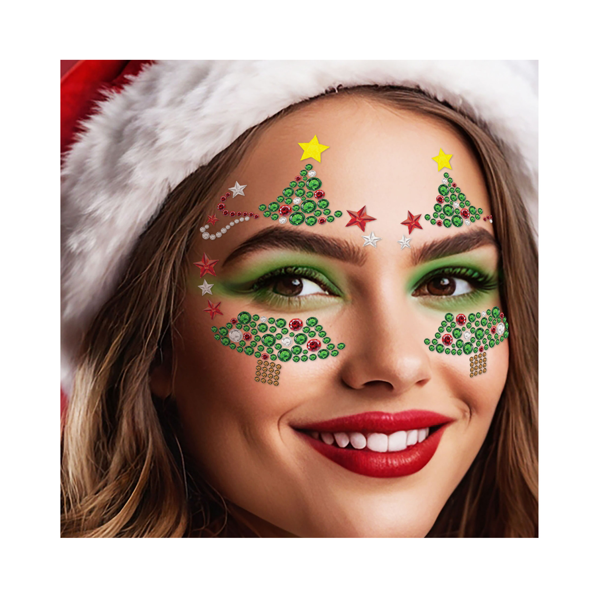 Kamínky na obličej Vánoční stromečky Albi - Obrázek 2
