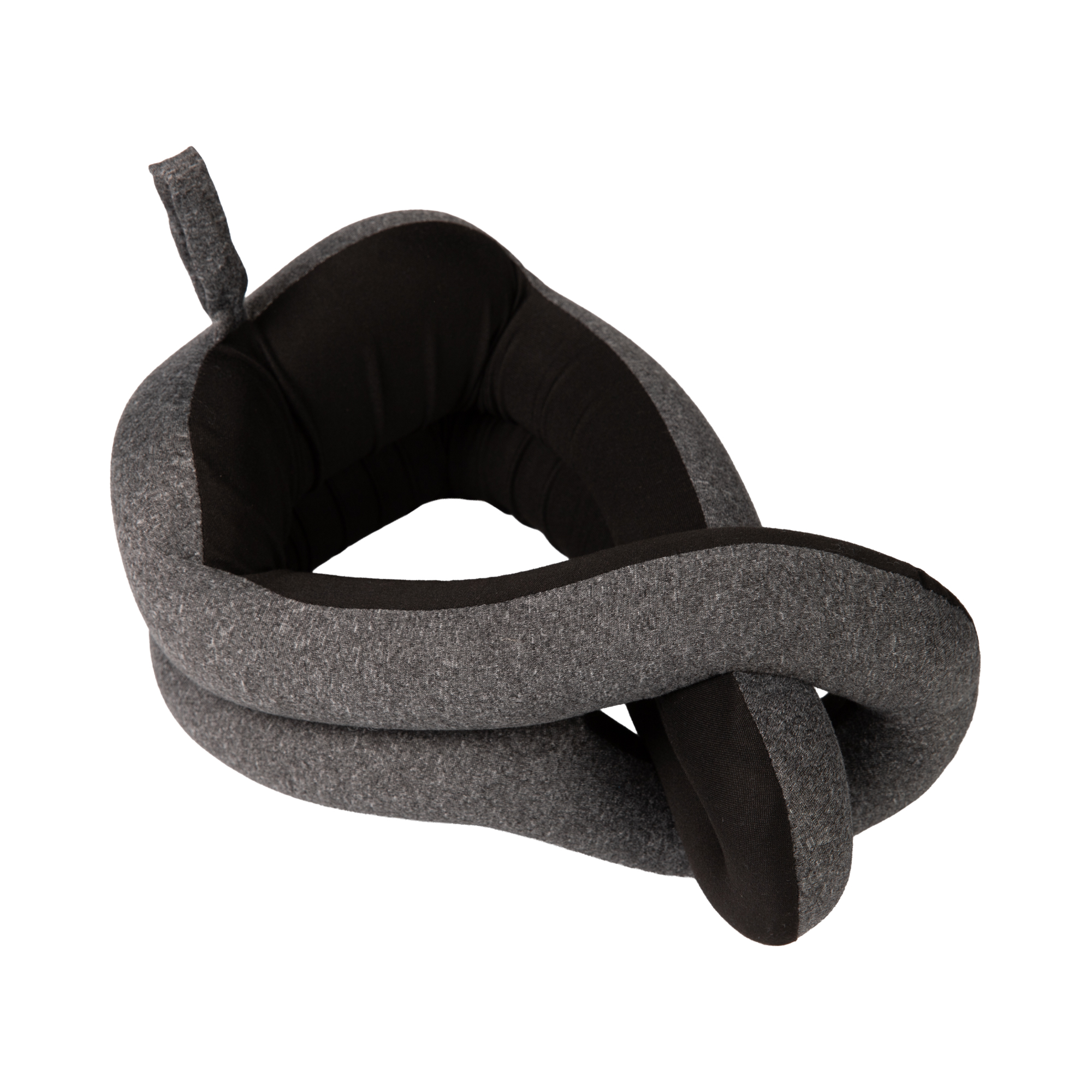 Tmavě šedý cestovní polštář s provlékáním Albi