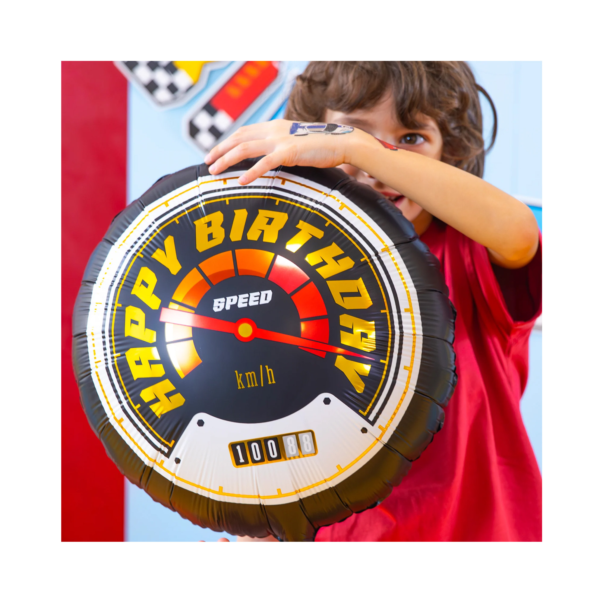 Balónek fóliový Happy Birthday závodní tachometr Albi - Obrázek 2