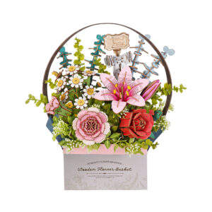 Dřevěné květiny - Košík květin Robotime