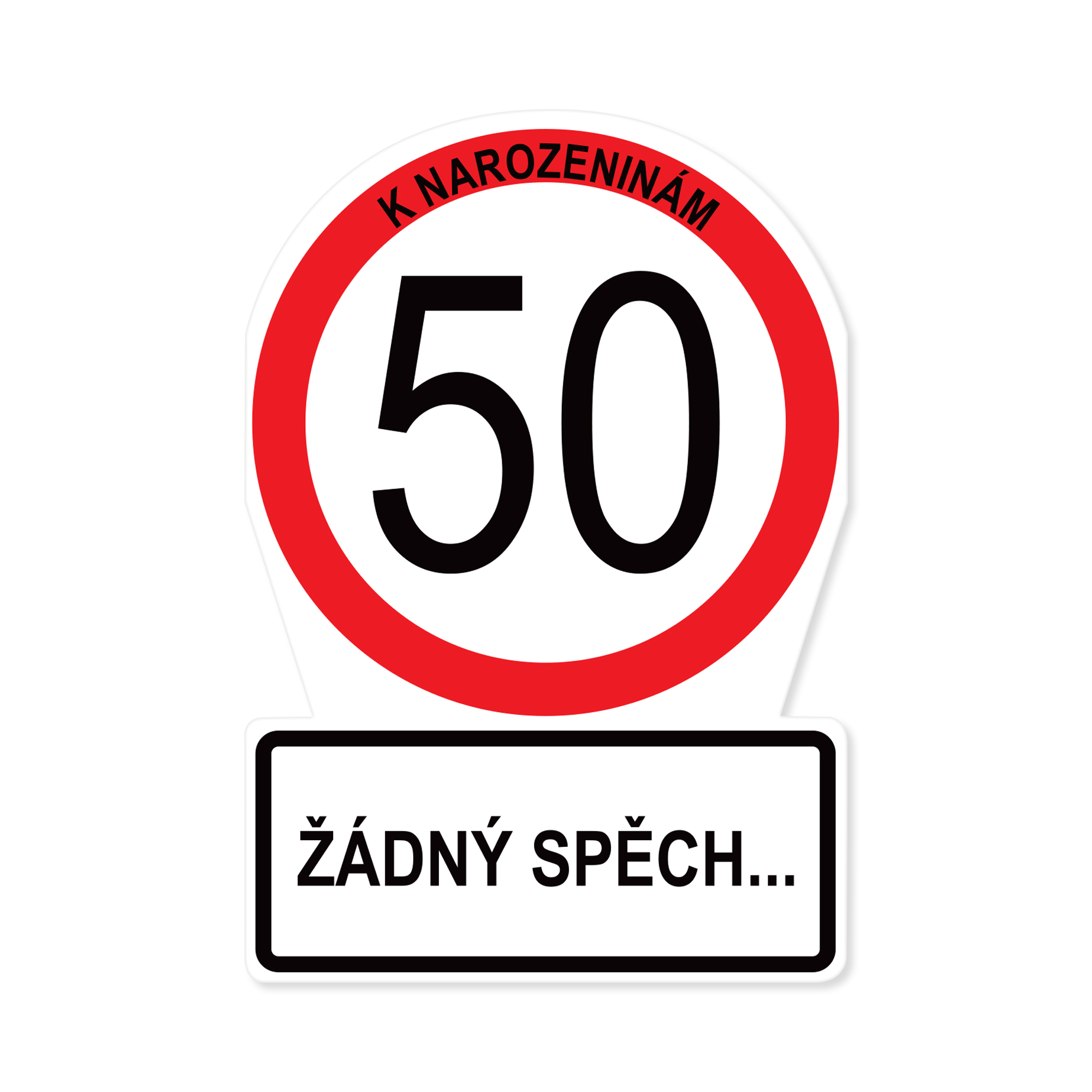 Přání k narozeninám - Dopravní značka 50 let Albi