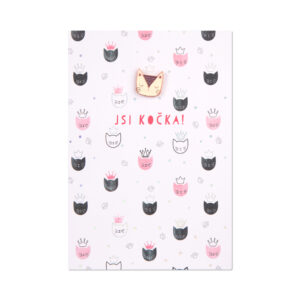 Přání s broží - Jsi kočka Albi