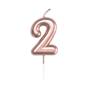 Svíčka dortová rose gold 5 cm číslo 2 Albi