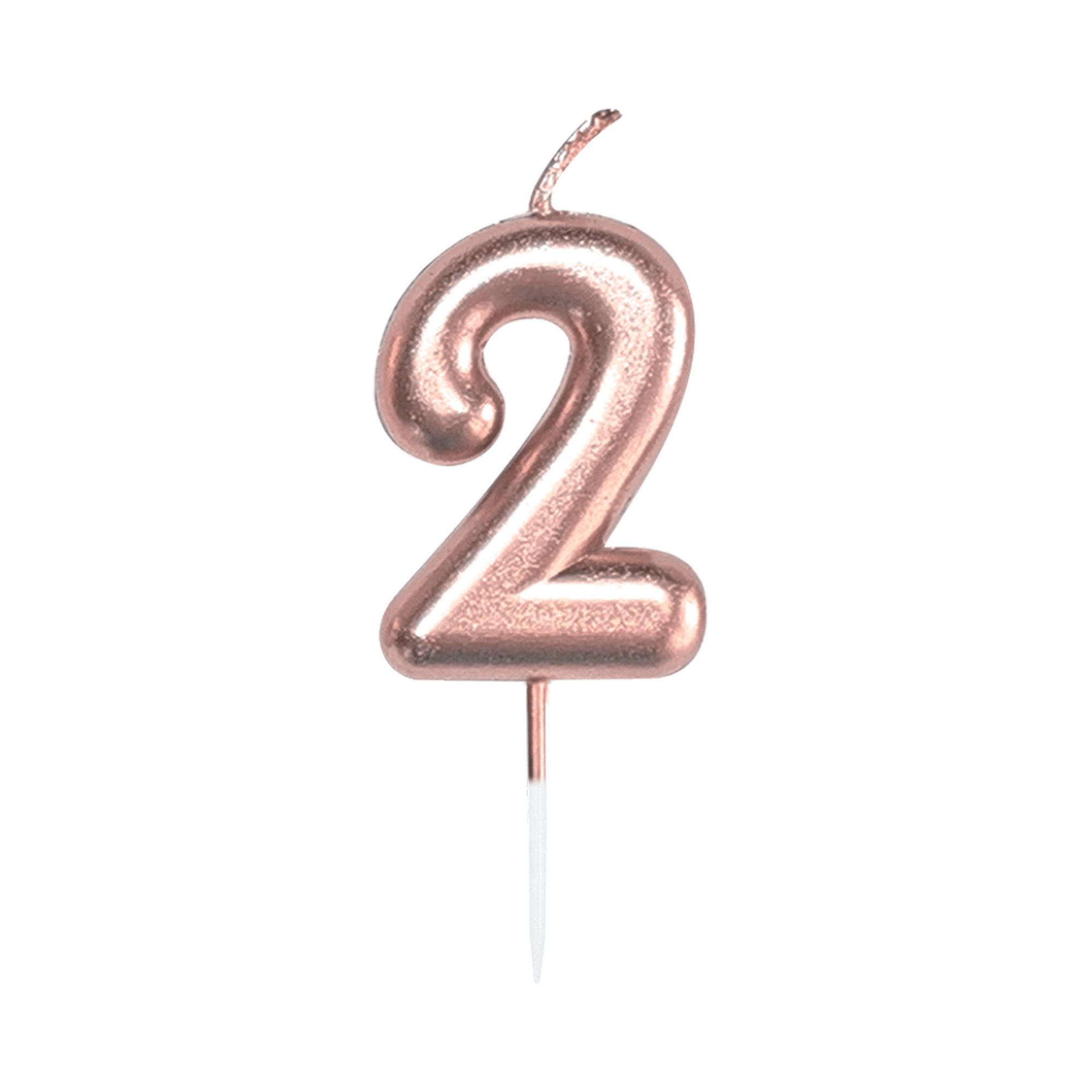 Svíčka dortová rose gold 5 cm číslo 2 Albi