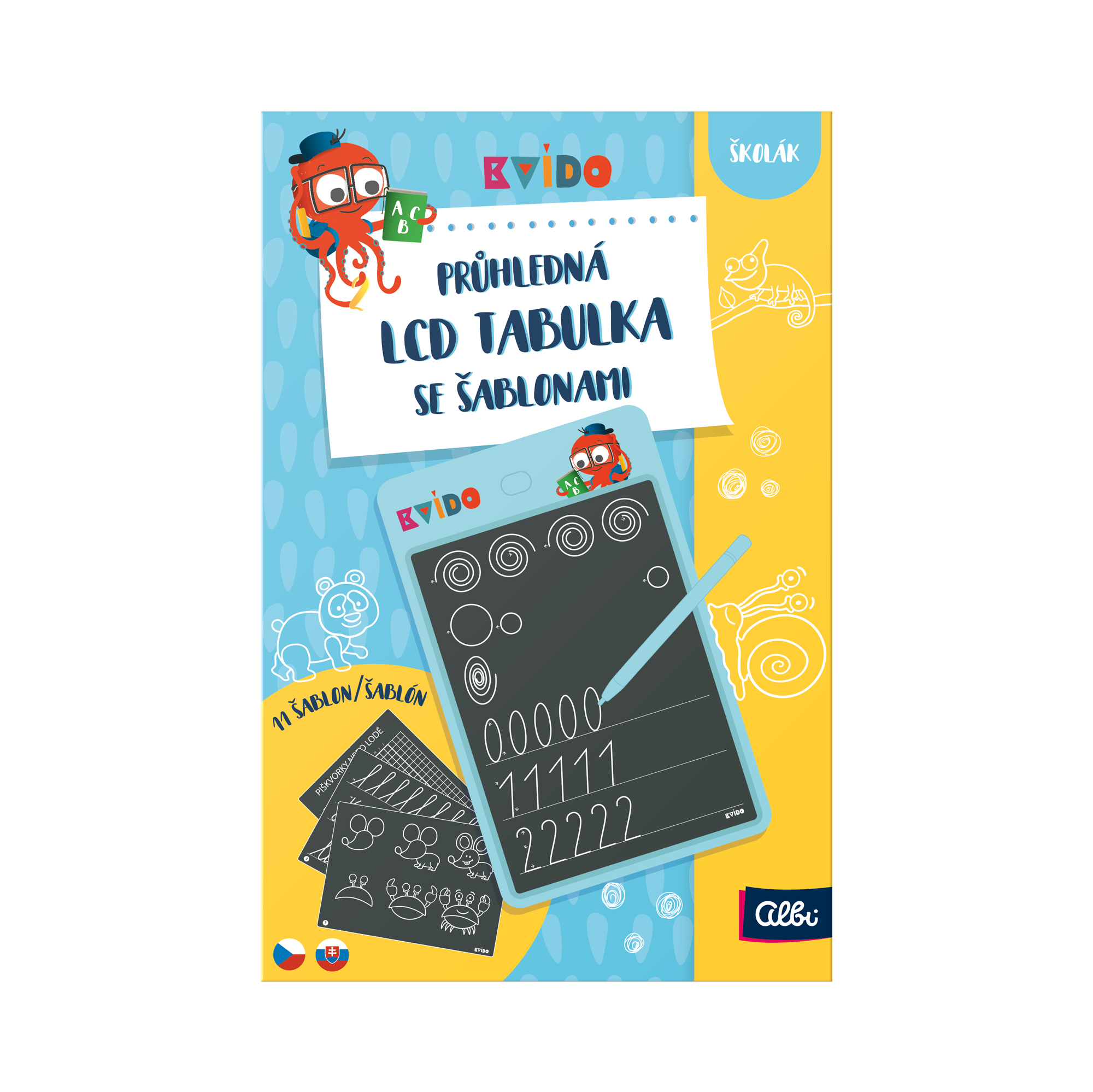 Průhledná LCD tabulka s 11 šablonami - Kvído Albi - Obrázek 2
