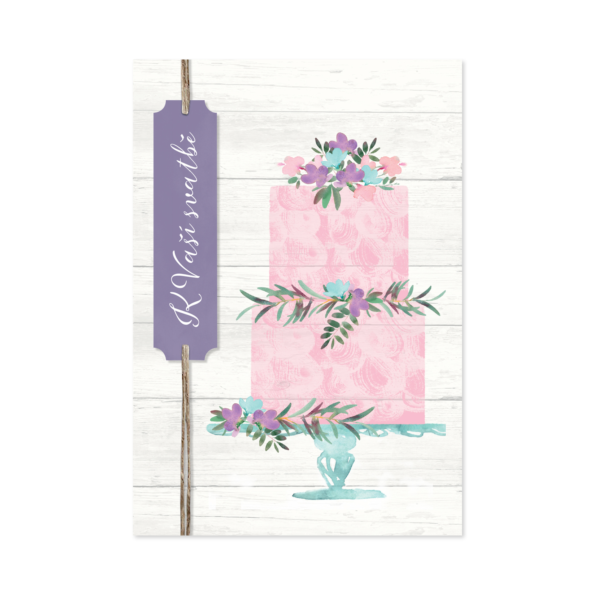 Svatební přání - Fialkový svatební dort Albi