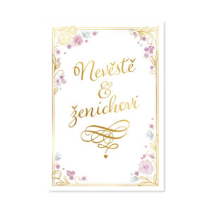 Svatební přání - Květinový rámeček Albi