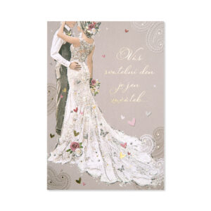 Svatební přání - Ženich a nevěsta s krajkovými šaty Albi