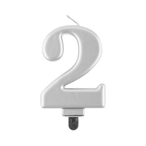 Svíčka dortová stříbrná číslo 2 Albi