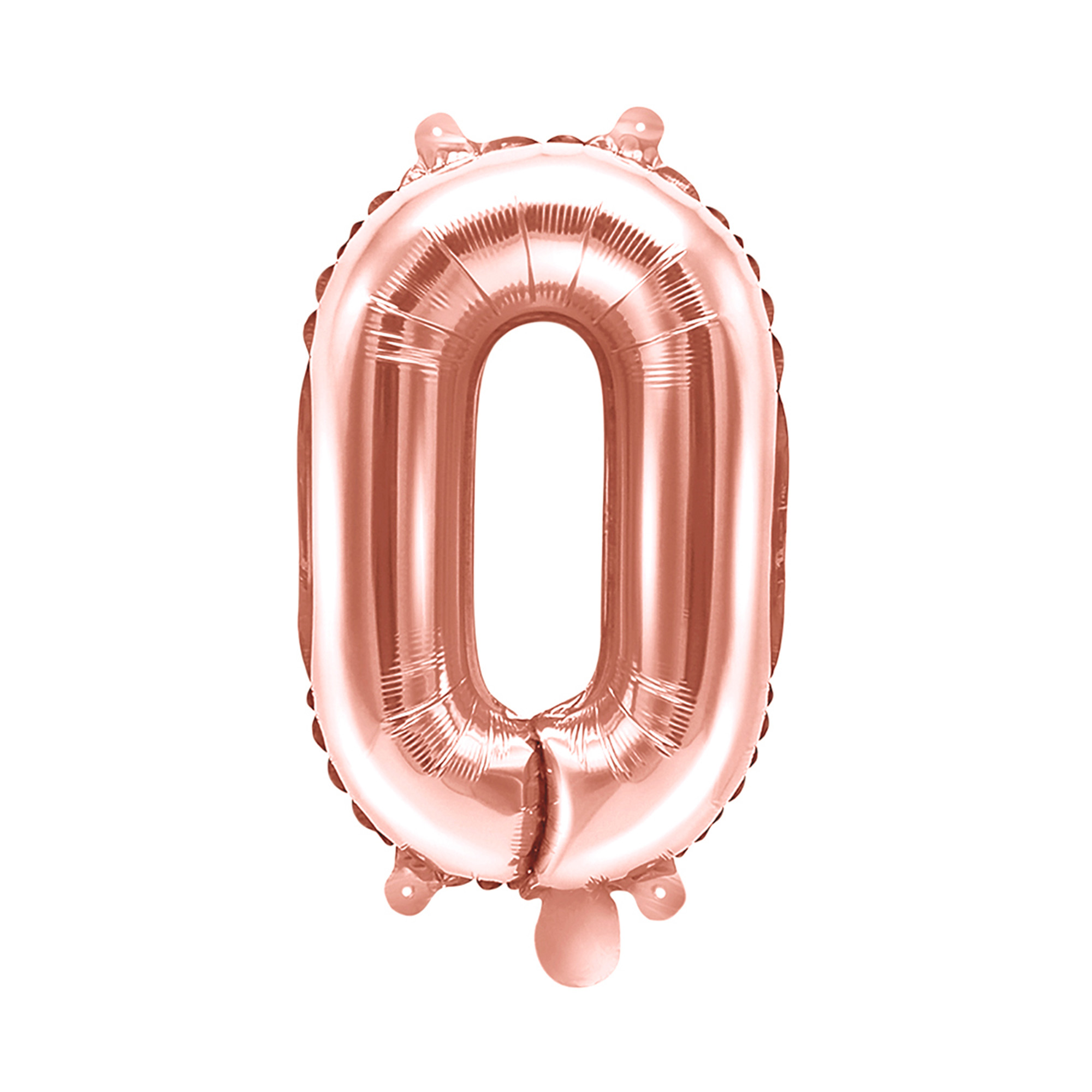 Balónek fóliový 35 cm rose gold číslo 0