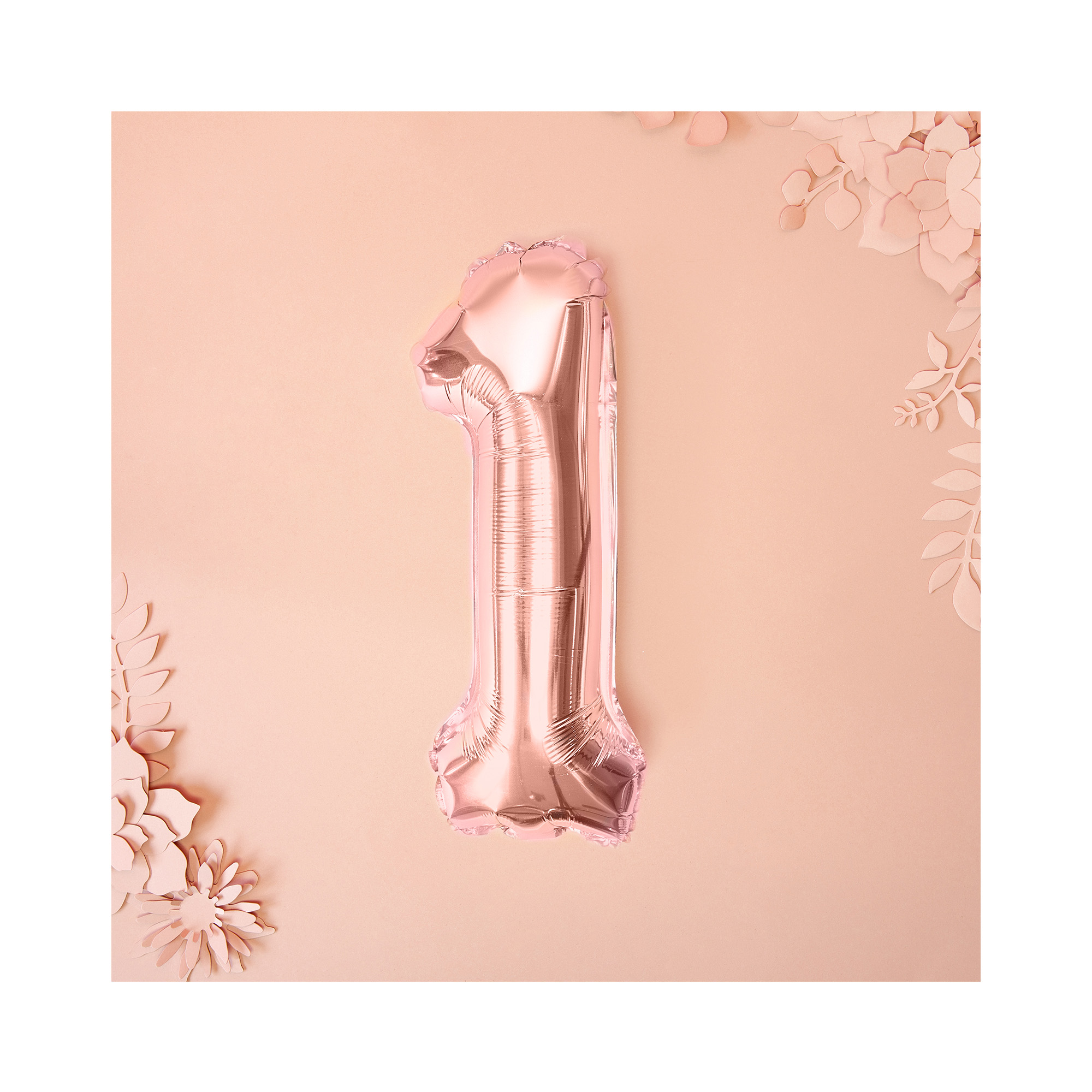 Balónek fóliový 35 cm rose gold číslo 1 - Obrázek 2