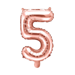 Balónek fóliový 35 cm rose gold číslo 5