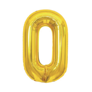 Balónek fóliový 85 cm zlatý číslo 0