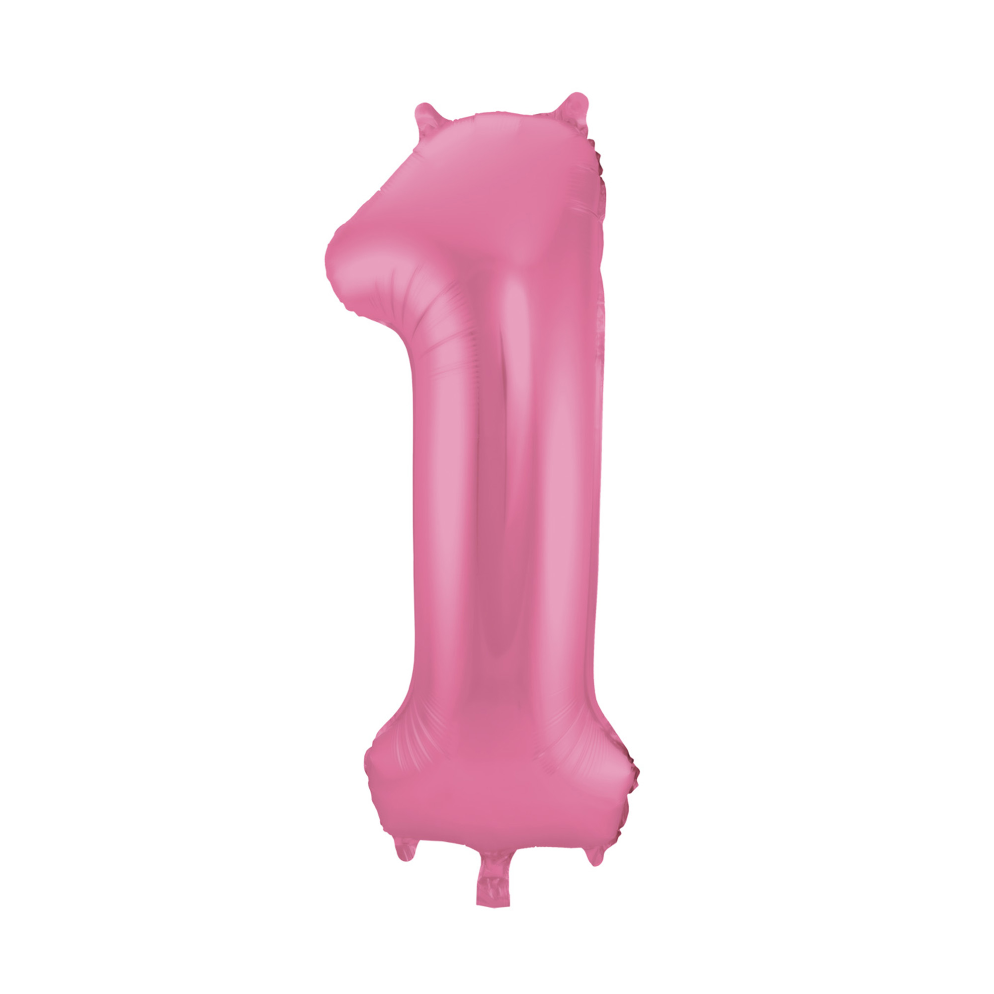 Balónek fóliový 86 cm růžový matný číslo 1