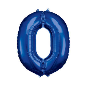 Balónek fóliový 88 cm modrý číslo 0