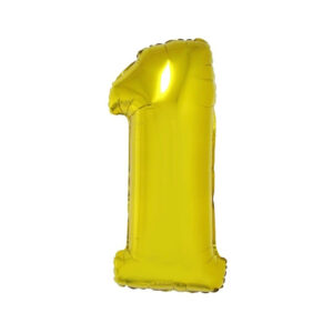 Balónek fóliový 92 cm zlatý číslo 1