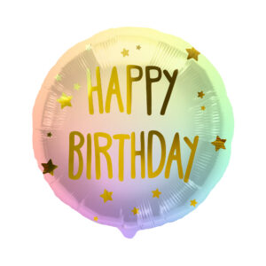 Balónek fóliový Happy Birthday Kolo ombré s hvězdičkami Albi