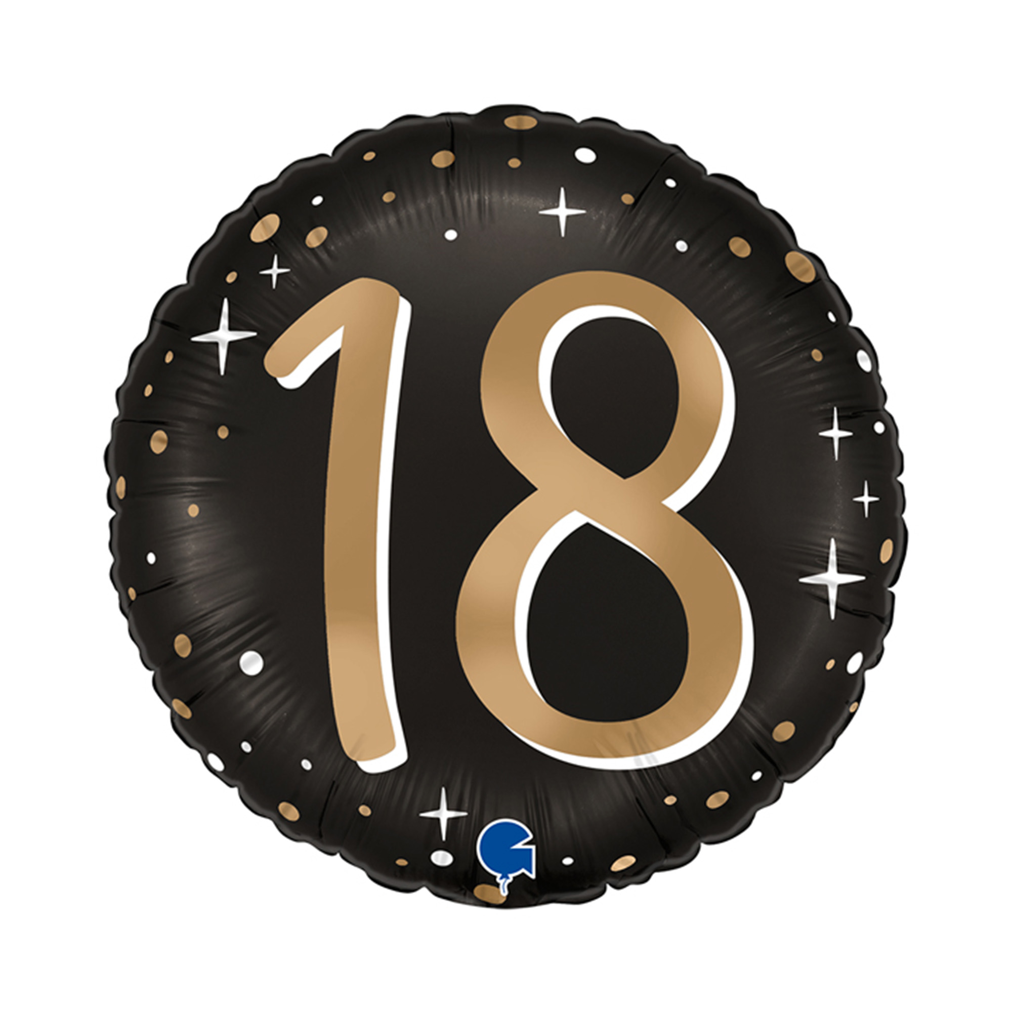 Balónek fóliový Jubileum 18 let černo-zlatý