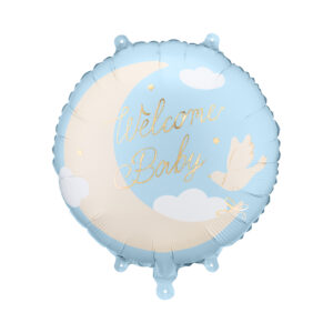 Balónek fóliový Welcome Baby modrý