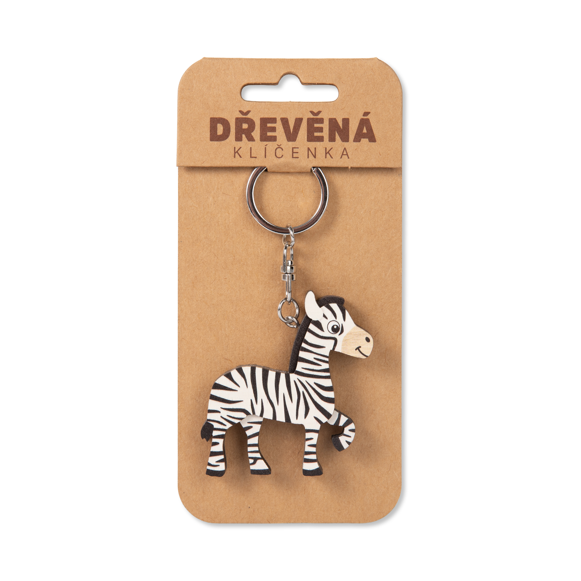 Dřevěná klíčenka - Zebra Albi