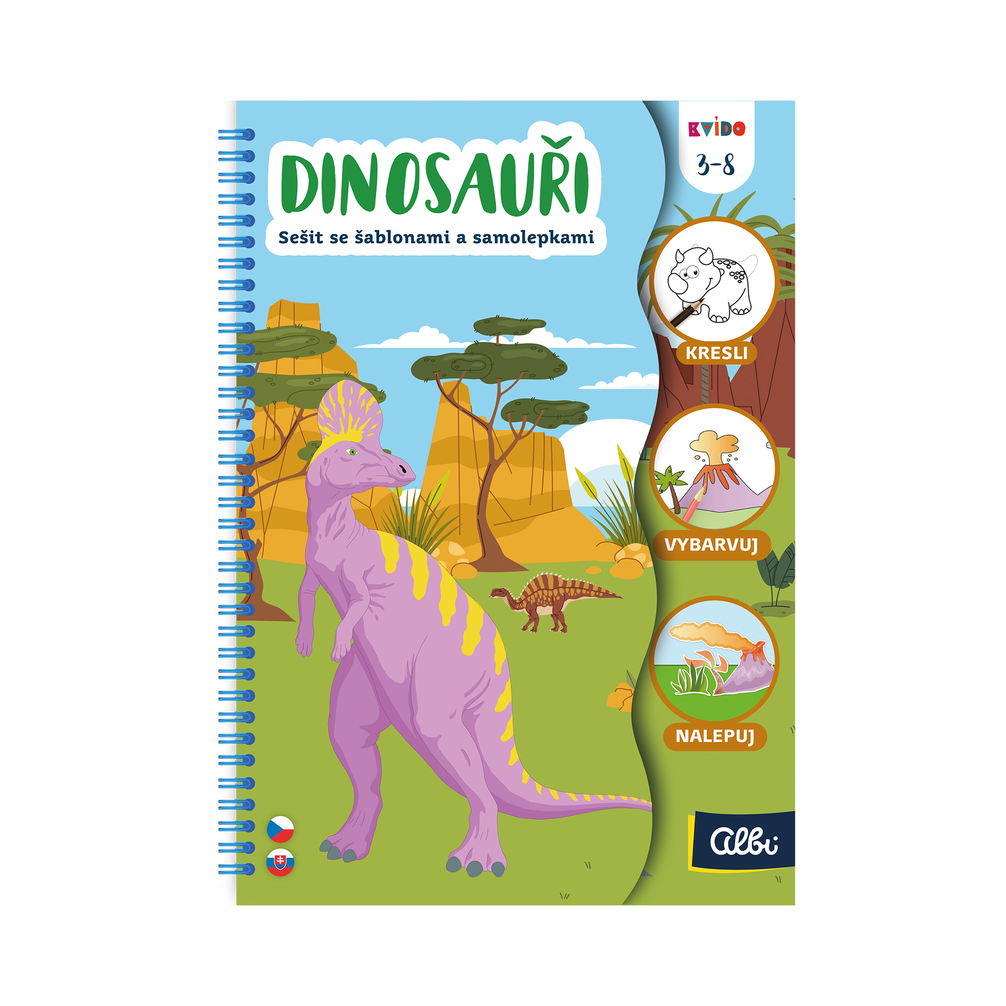 Sešit se šablonami - Dinosauři Albi