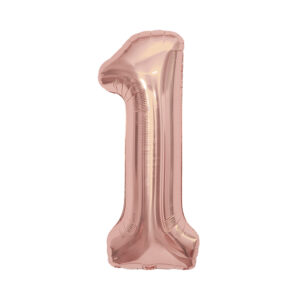 Balónek fóliový 85 cm rose gold číslo 1 Albi
