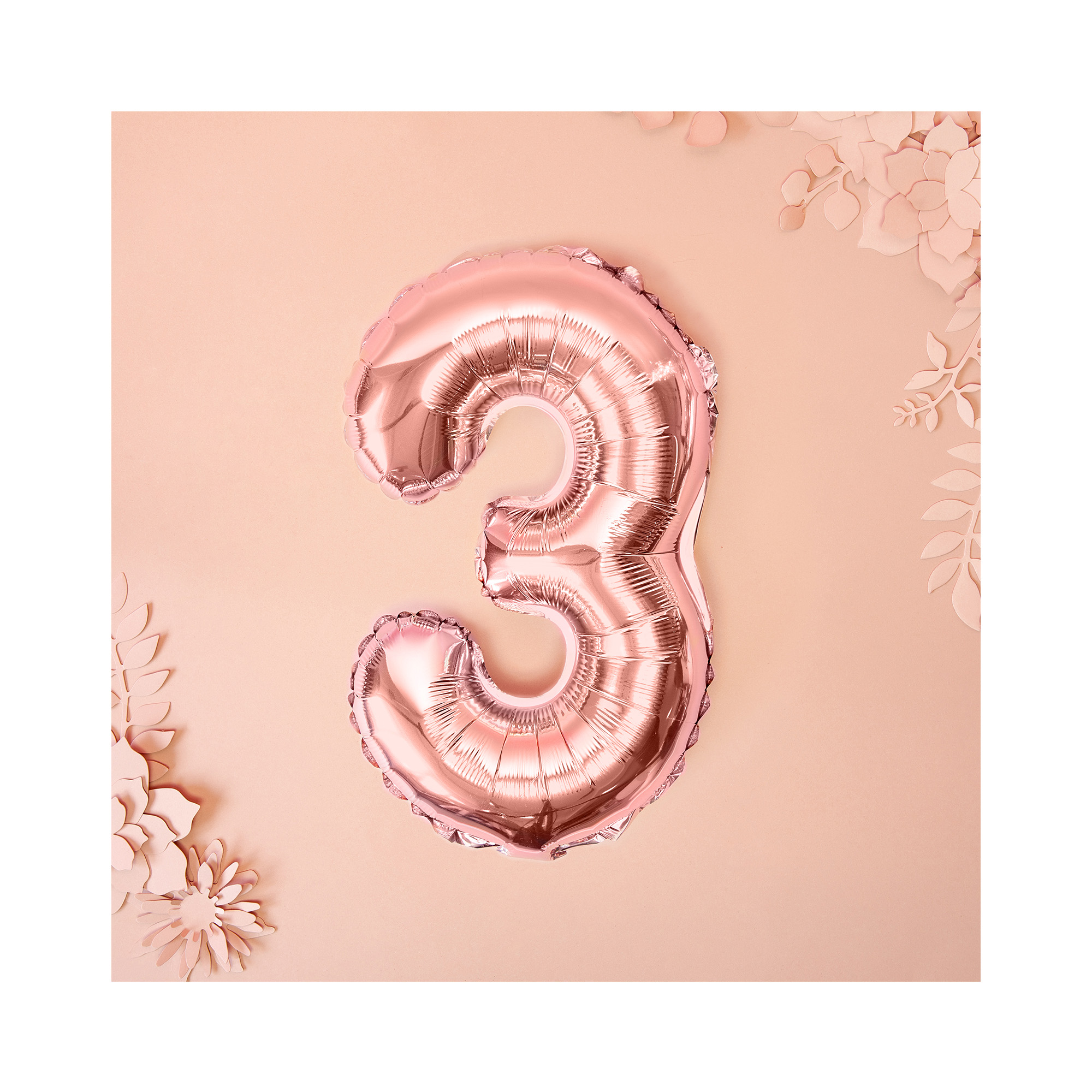 Balónek fóliový 35 cm rose gold číslo 3 Albi - Obrázek 2