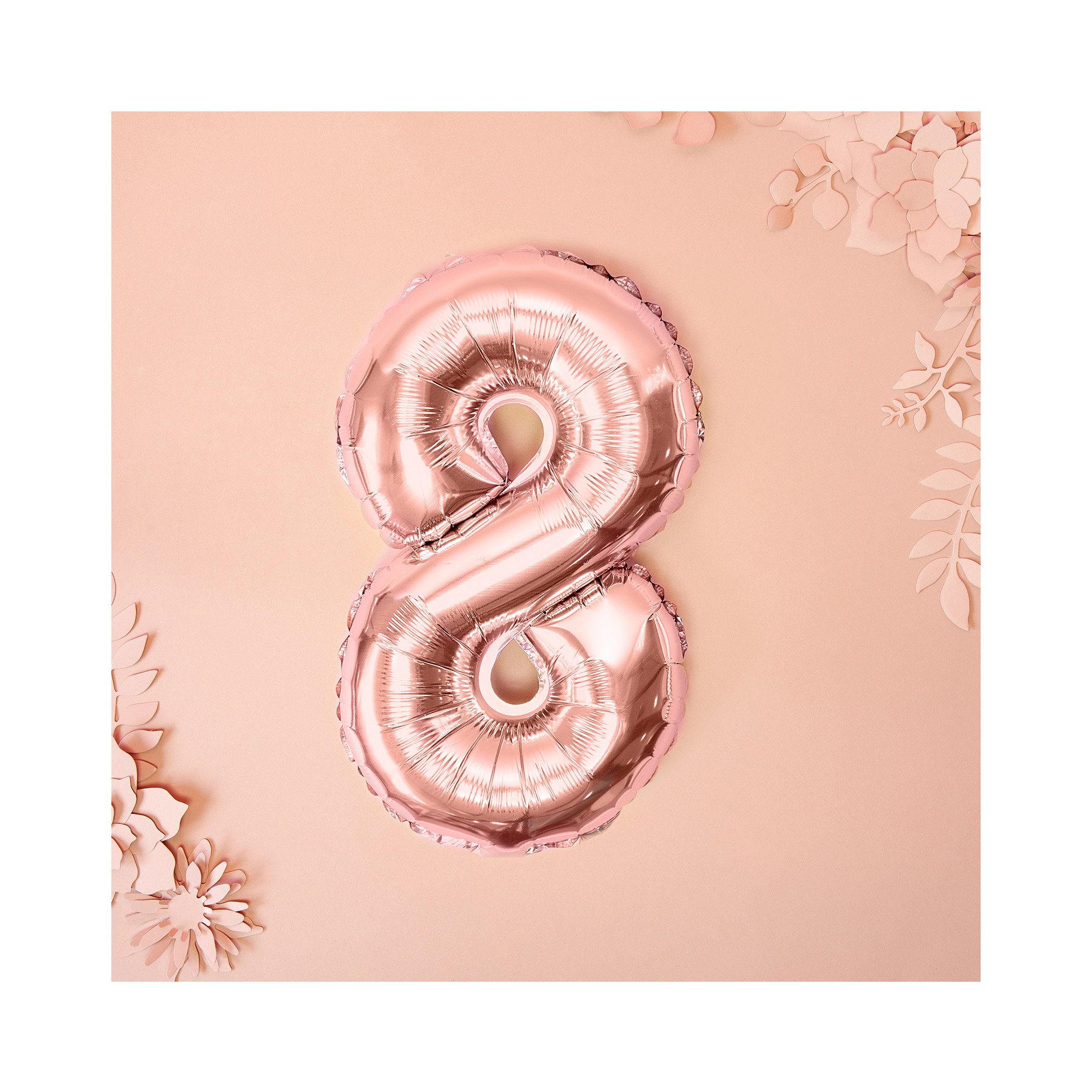 Balónek fóliový 35 cm rose gold číslo 8 Albi - Obrázek 2