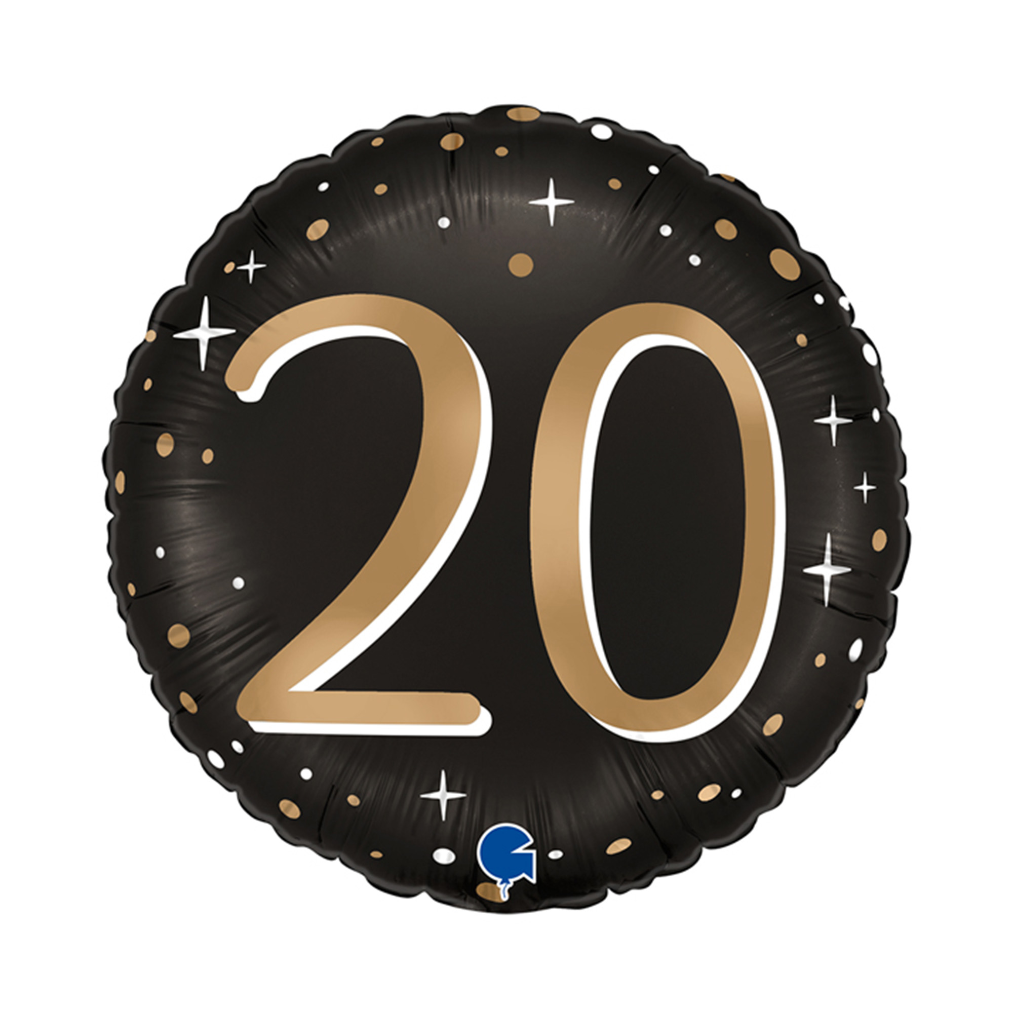 Balónek fóliový Jubileum 20 let černo-zlatý Albi