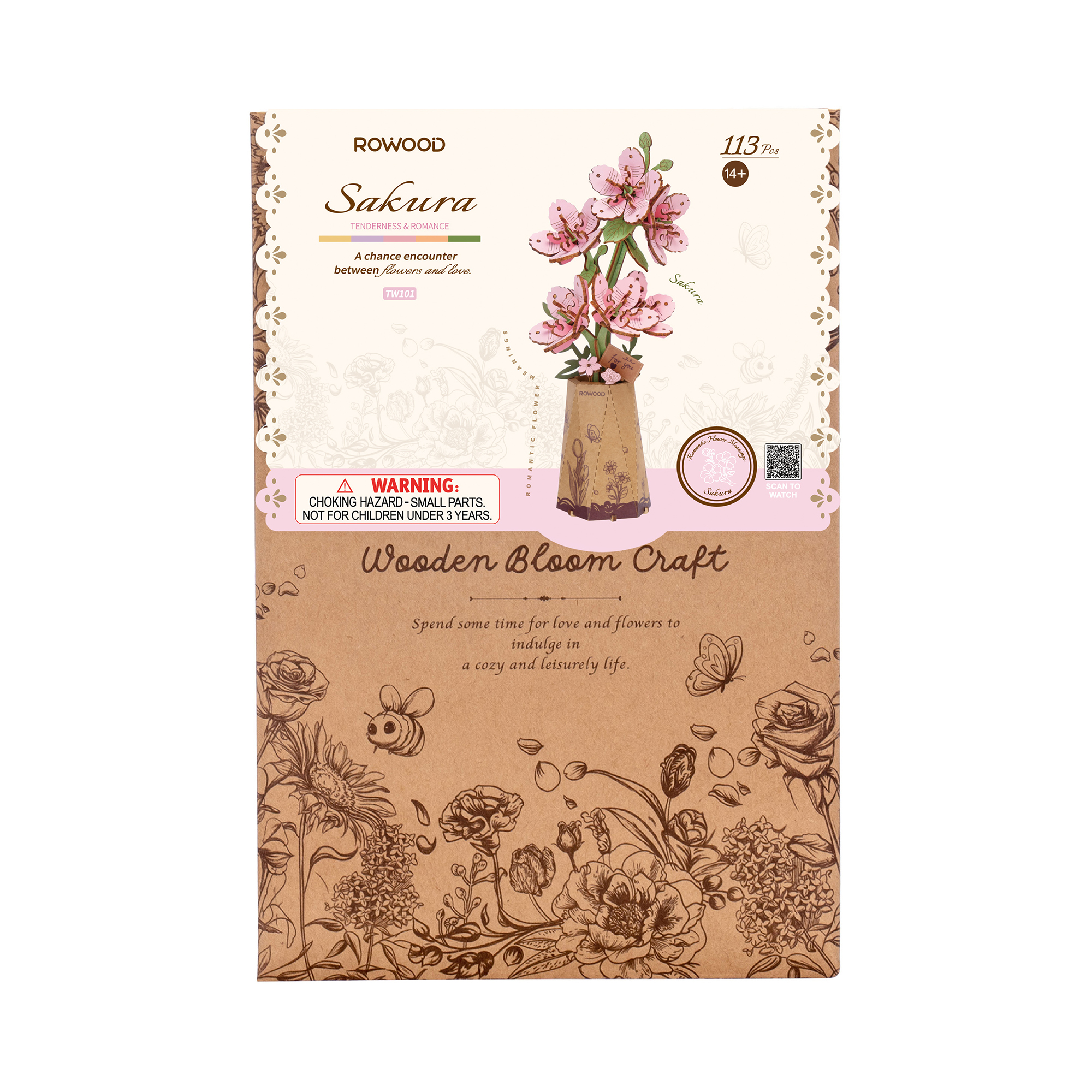 Dřevěná květina - Sakura Robotime - Obrázek 2