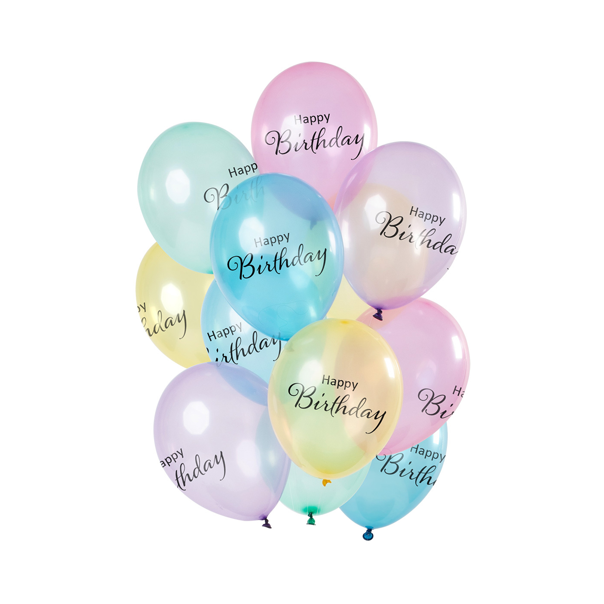 Balónky latexové Happy Birthday pastelové 12 ks Albi