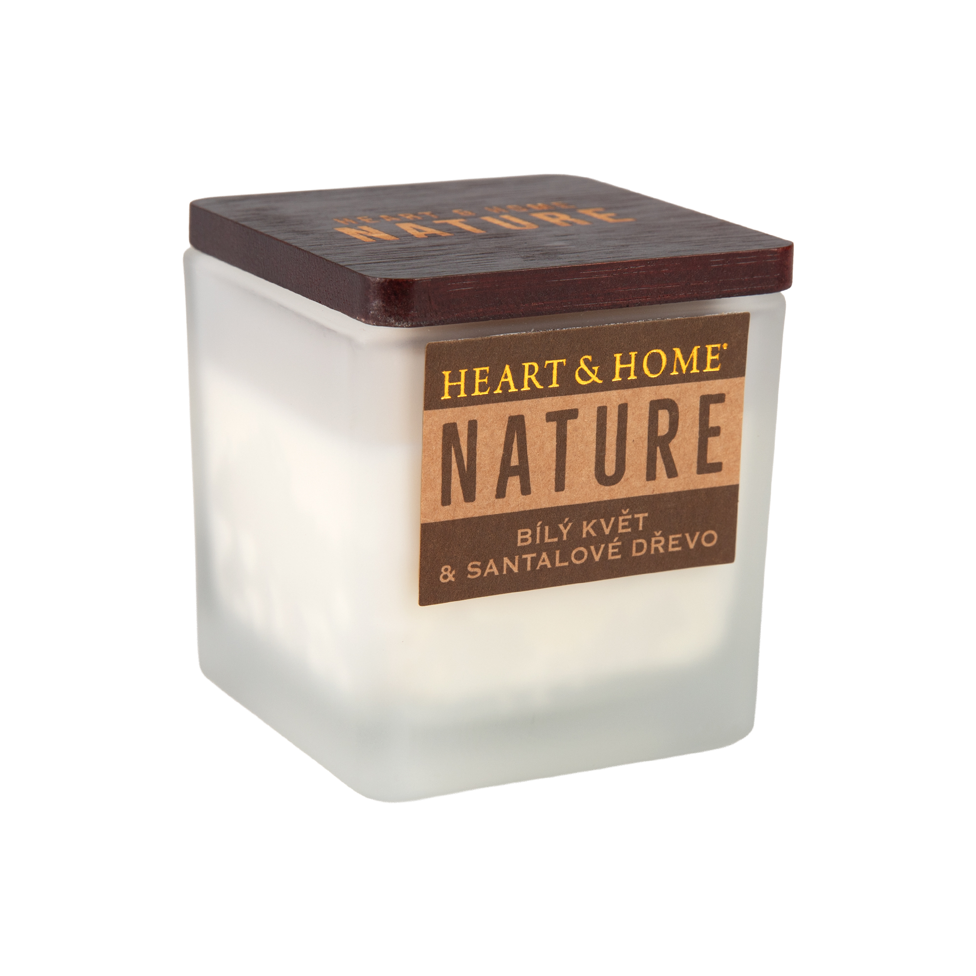 Malá svíčka Nature 80 g - Bílý květ a santalové dřevo Albi