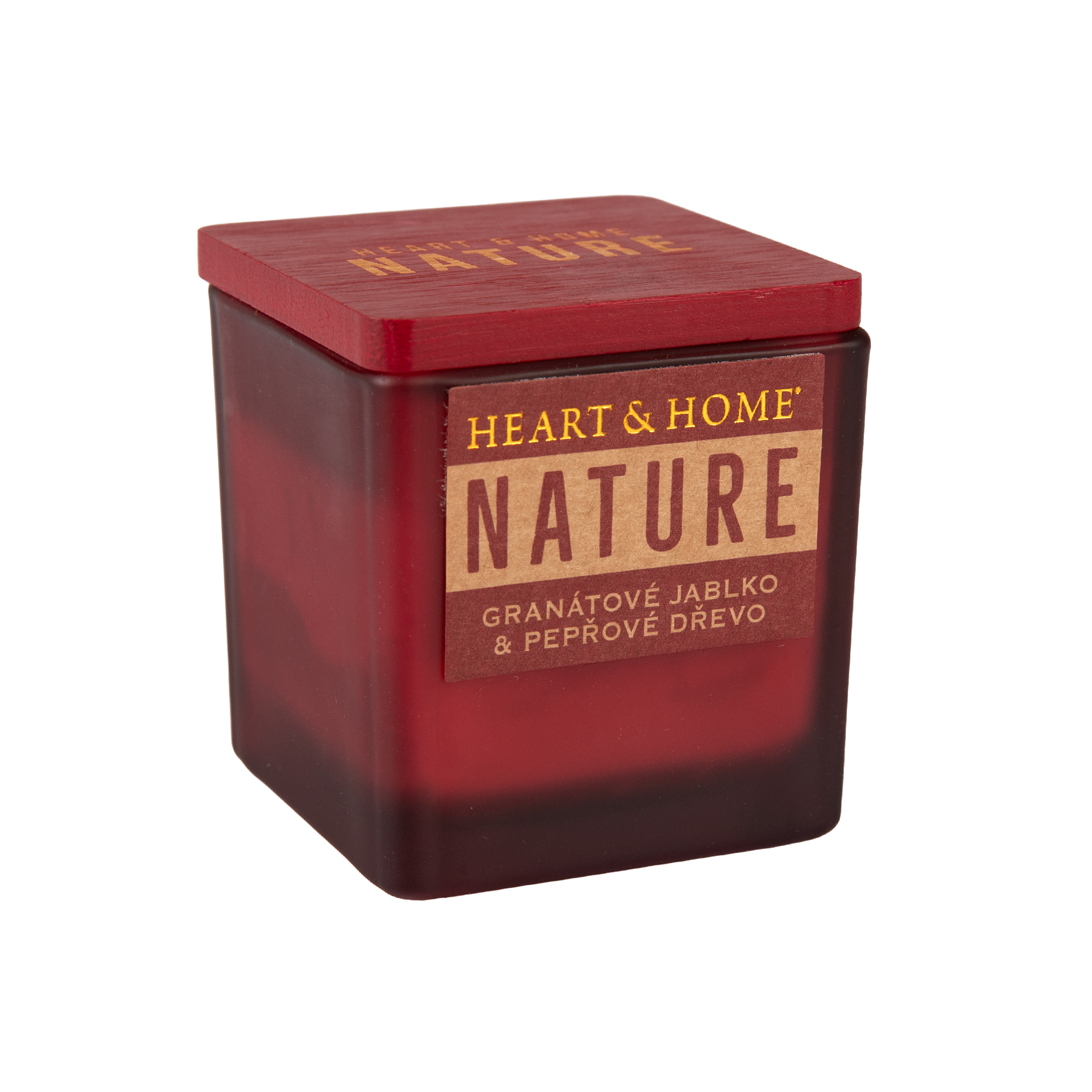 Malá svíčka Nature 80 g -  Granátové jablko a pepřové dřevo Albi
