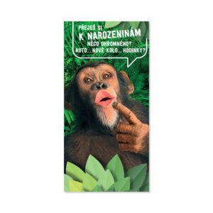 Obálka na peníze k narozeninám - Šimpanz Albi