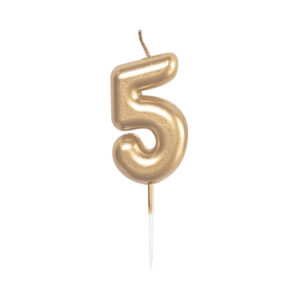 Svíčka dortová zlatá 5 cm číslo 5 Albi
