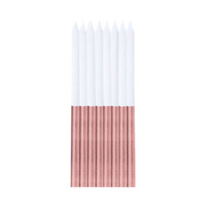 Svíčky dortové bílo-rose gold 16 ks Albi