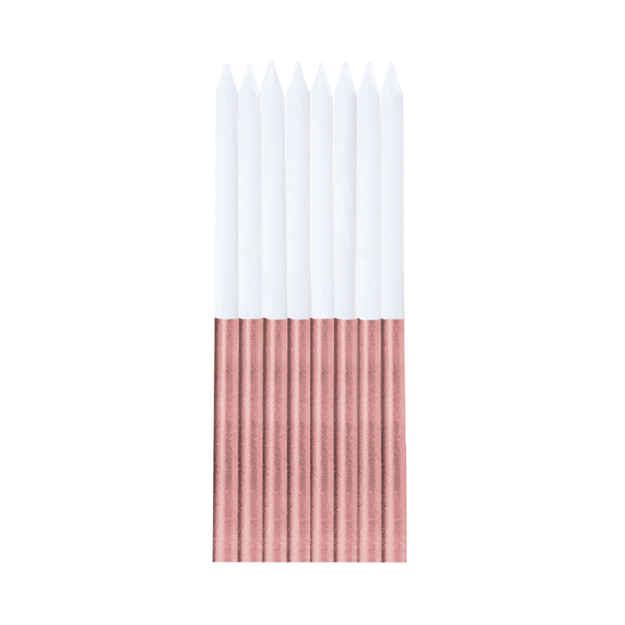 Svíčky dortové bílo-rose gold 16 ks Albi