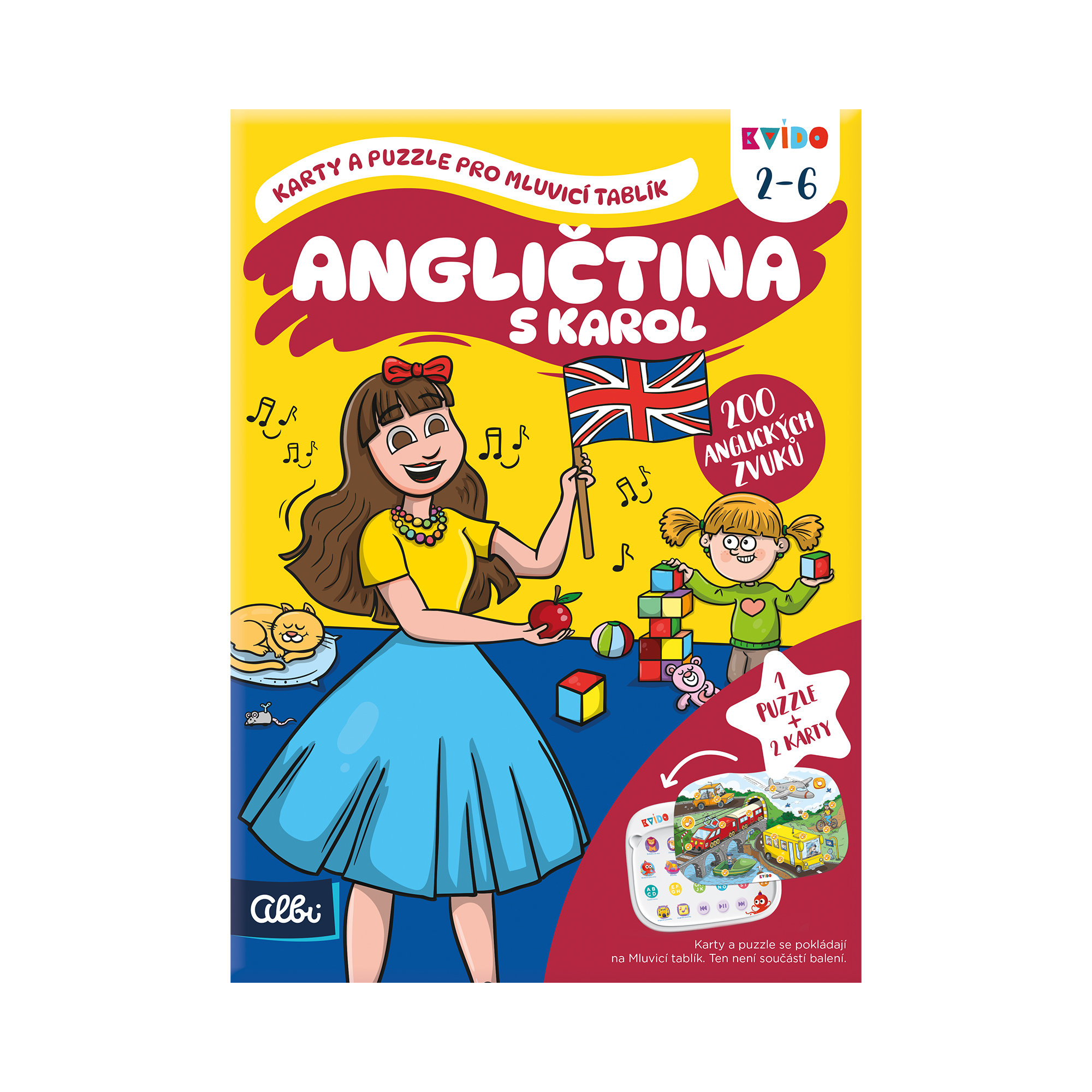 Angličtina s Karol: Karty a puzzle pro Mluvicí tablík 2 - Kvído Albi